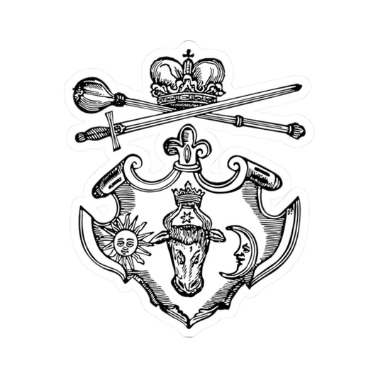 Coat of arms of the Principality of Moldavia 1643 (Moldova) (Coat of Arms) STICKER Vinyl Kiss-Cut Decal 2 Inch White - The Sticker Space