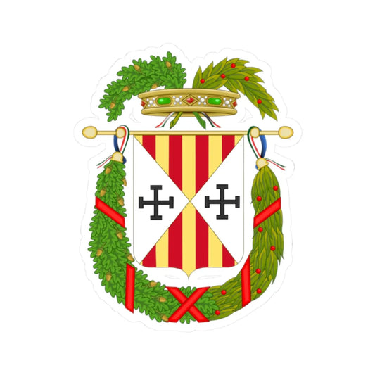 Coat of Arms of the Province of Catanzaro (Italy) (Coat of Arms) STICKER Vinyl Kiss-Cut Decal 2 Inch White - The Sticker Space
