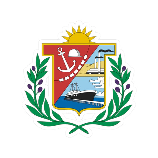 Coat of arms of the province of Ilo Peru (Peru) (Coat of Arms) STICKER Vinyl Kiss-Cut Decal 2 Inch White - The Sticker Space