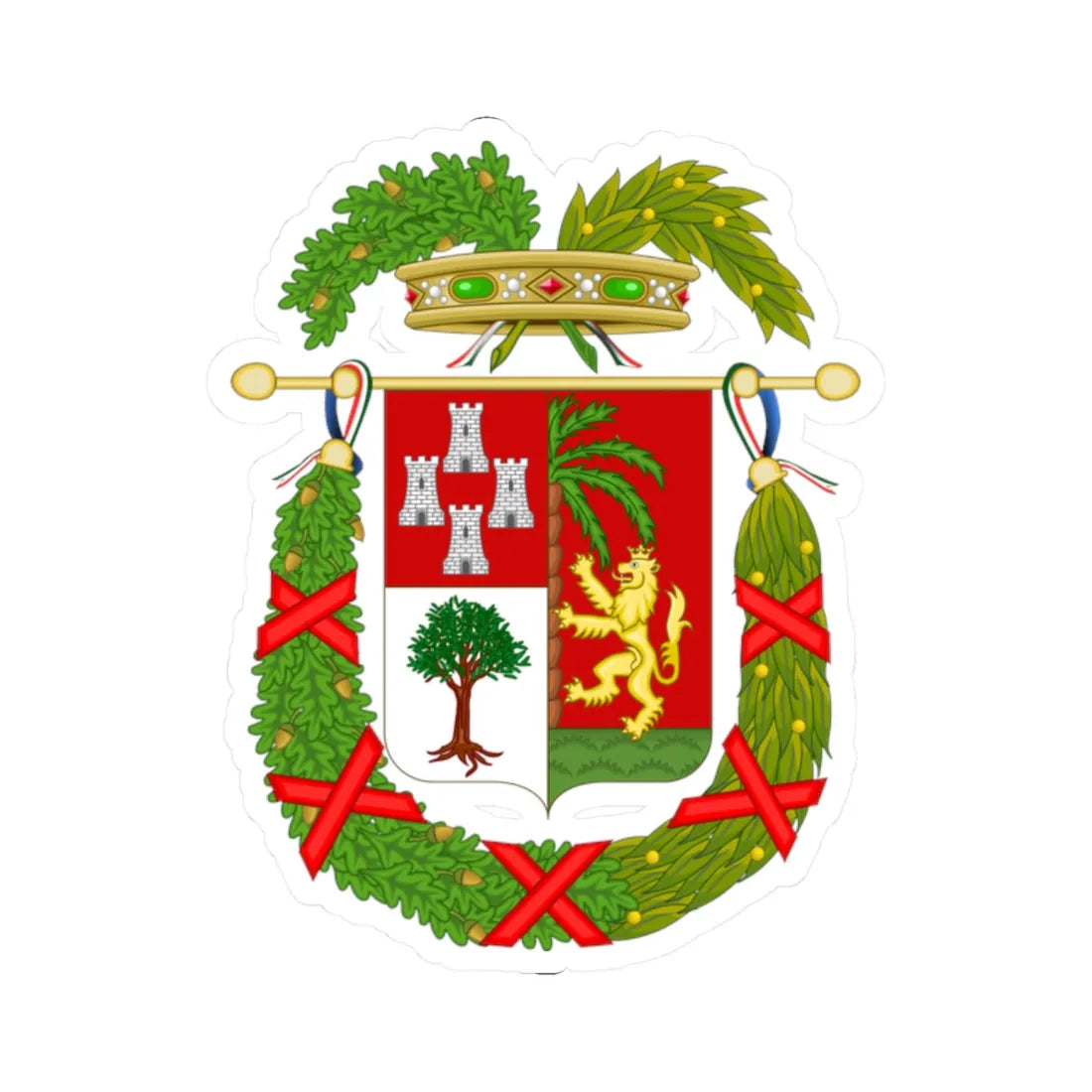 Coat of Arms of the Province of Imperia (Italy) (Coat of Arms) STICKER Vinyl Kiss-Cut Decal 2 Inch White - The Sticker Space