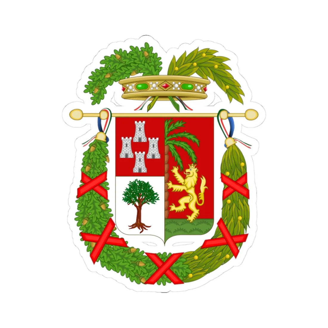 Coat of Arms of the Province of Imperia (Italy) (Coat of Arms) STICKER Vinyl Kiss-Cut Decal 3 Inch White - The Sticker Space