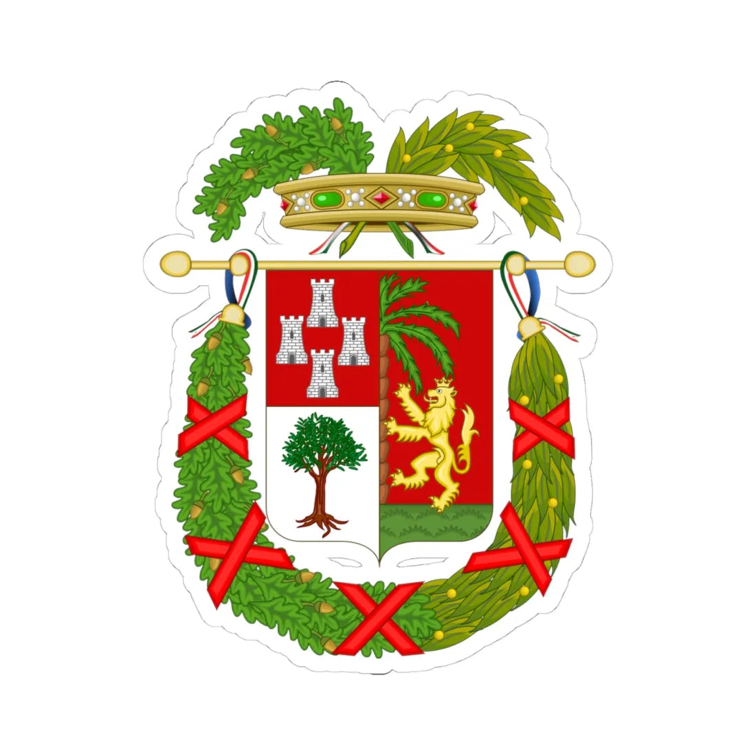 Coat of Arms of the Province of Imperia (Italy) (Coat of Arms) STICKER Vinyl Kiss-Cut Decal 4 Inch White - The Sticker Space