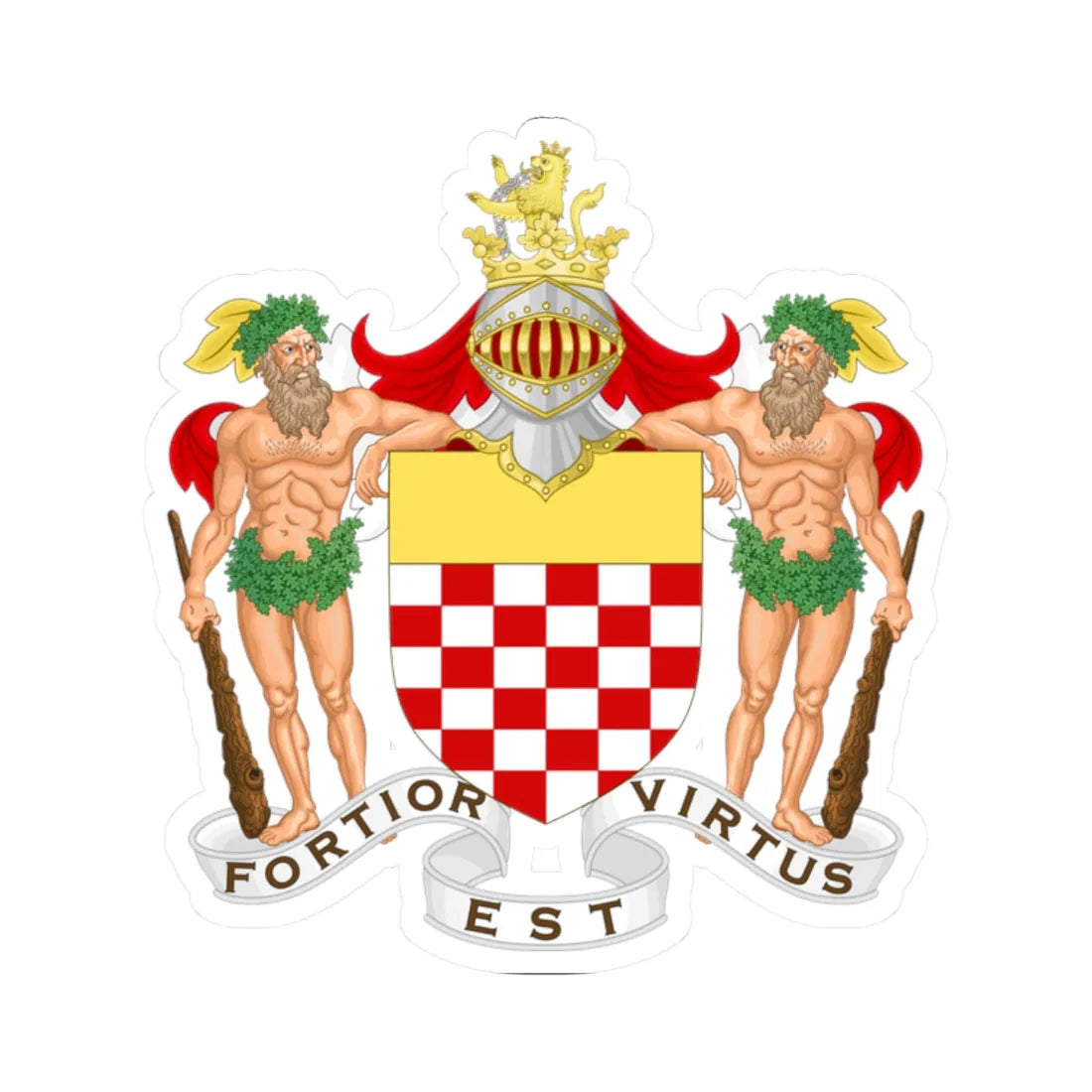 Coat of Arms of the Redivo family (Italy) (Coat of Arms) STICKER Vinyl Kiss-Cut Decal 2 Inch White - The Sticker Space