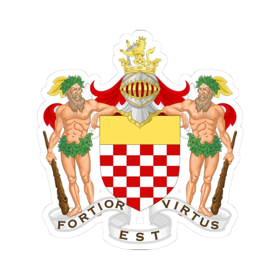 Coat of Arms of the Redivo family (Italy) (Coat of Arms) STICKER Vinyl Kiss-Cut Decal 3 Inch White - The Sticker Space