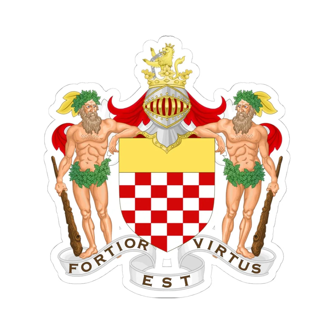 Coat of Arms of the Redivo family (Italy) (Coat of Arms) STICKER Vinyl Kiss-Cut Decal 4 Inch White - The Sticker Space