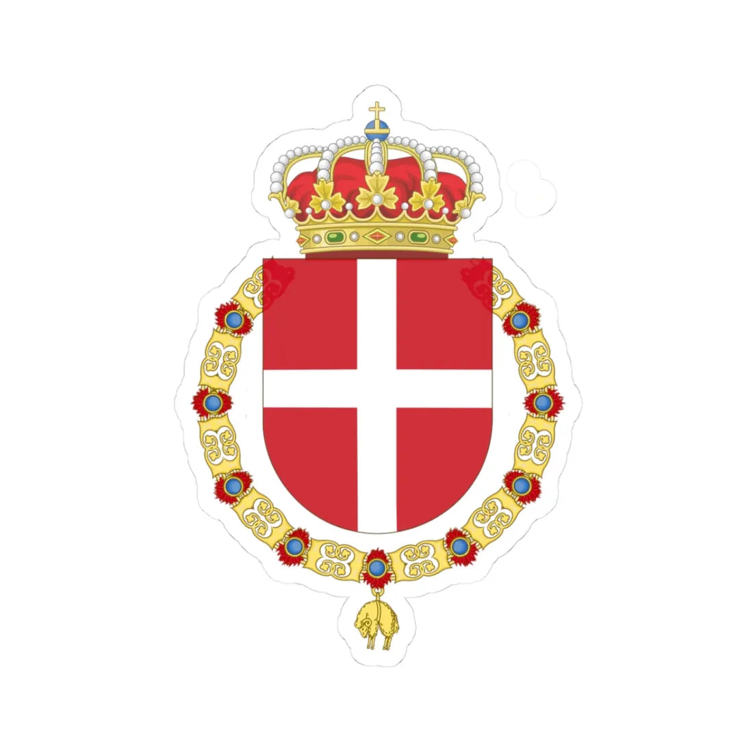 Coat of Arms of the Regiment Saboya (Spain) (Coat of Arms) STICKER Vinyl Kiss-Cut Decal 3 Inch White - The Sticker Space