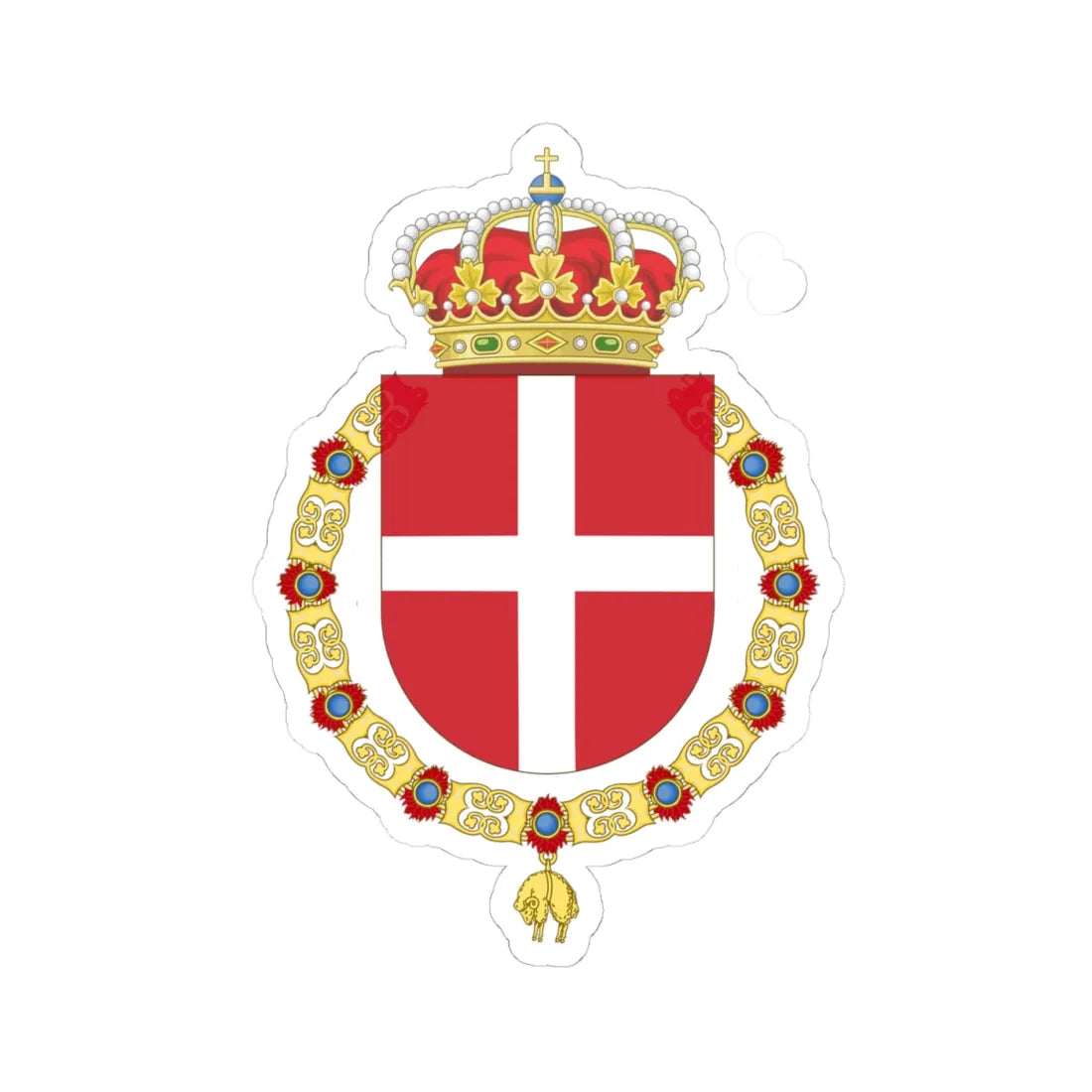 Coat of Arms of the Regiment Saboya (Spain) (Coat of Arms) STICKER Vinyl Kiss-Cut Decal 4 Inch White - The Sticker Space