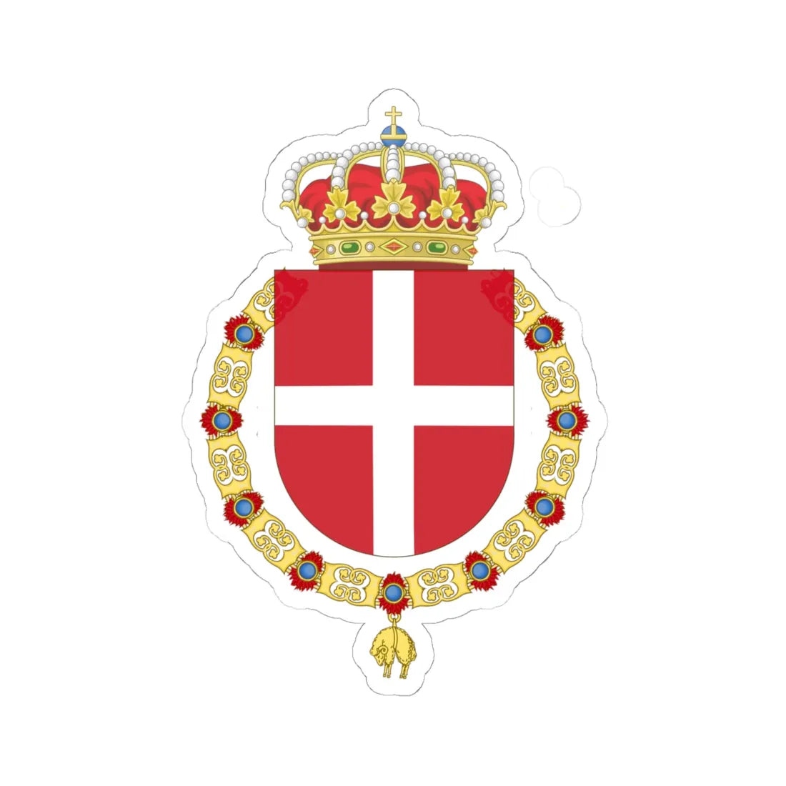 Coat of Arms of the Regiment Saboya (Spain) (Coat of Arms) STICKER Vinyl Kiss-Cut Decal 6 Inch White - The Sticker Space