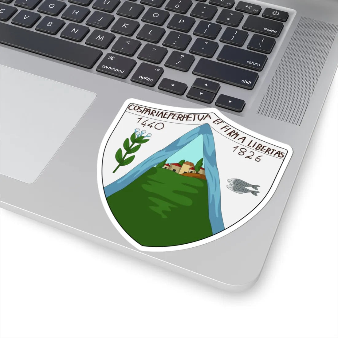 Coat of arms of the Republic of Cospaia (Italy) (Coat of Arms) STICKER Vinyl Kiss-Cut Decal - The Sticker Space