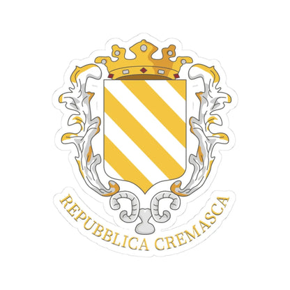 Coat of arms of the Republic of Crema (Italy) (Coat of Arms) STICKER Vinyl Kiss-Cut Decal 3 Inch White - The Sticker Space