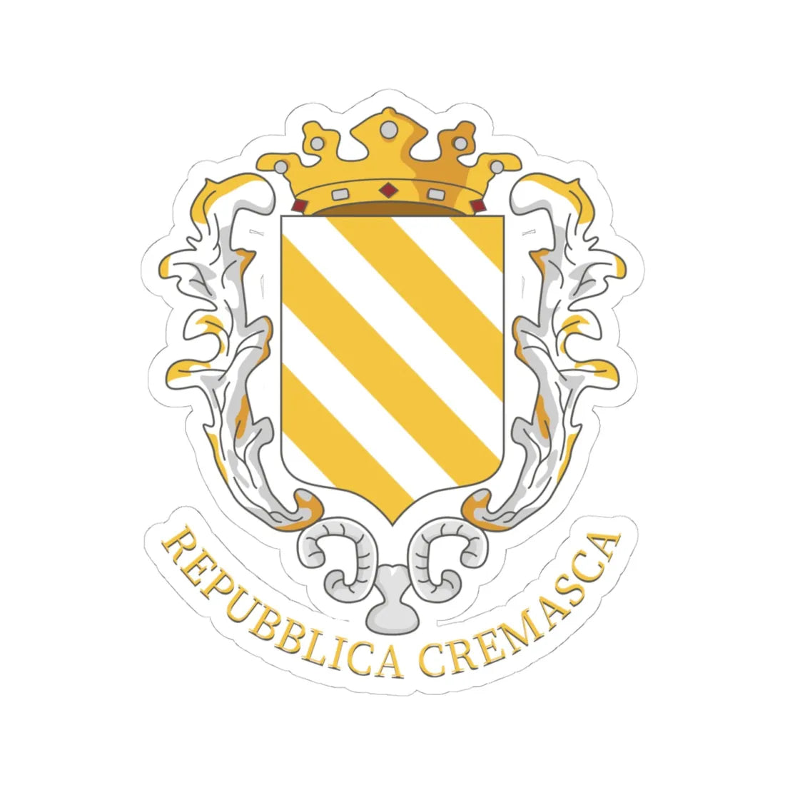 Coat of arms of the Republic of Crema (Italy) (Coat of Arms) STICKER Vinyl Kiss-Cut Decal 4 Inch White - The Sticker Space
