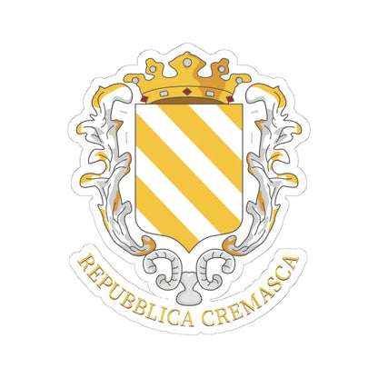 Coat of arms of the Republic of Crema (Italy) (Coat of Arms) STICKER Vinyl Kiss-Cut Decal 6 Inch White - The Sticker Space