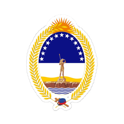 Coat of arms of the Rio Negro Province 1982-2009 (Argentina) (Coat of Arms) STICKER Vinyl Kiss-Cut Decal 6 Inch White - The Sticker Space