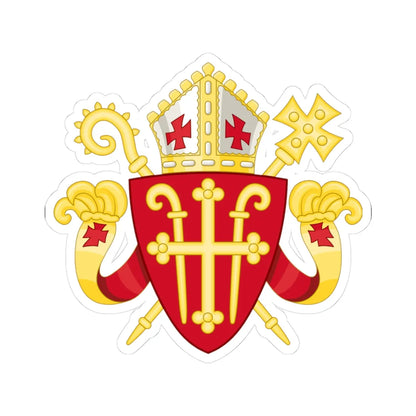 Coat of arms of the Roman Catholic Diocese of Copenhagen (Denmark) (Coat of Arms) STICKER Vinyl Kiss-Cut Decal 3 Inch White - The Sticker Space