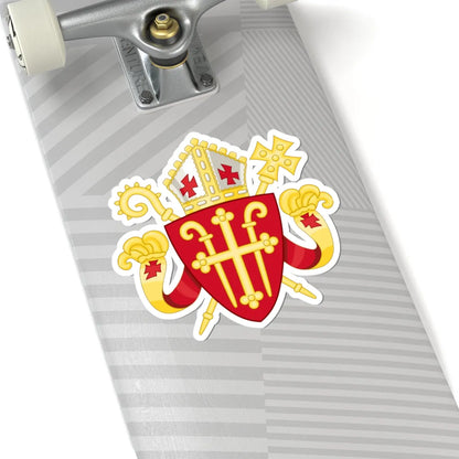 Coat of arms of the Roman Catholic Diocese of Copenhagen (Denmark) (Coat of Arms) STICKER Vinyl Kiss-Cut Decal - The Sticker Space