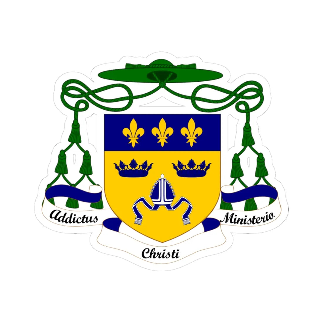 Coat of Arms of the Roman Catholic Diocese of East Anglia (England) (Coat of Arms) STICKER Vinyl Kiss-Cut Decal 3 Inch White - The Sticker Space