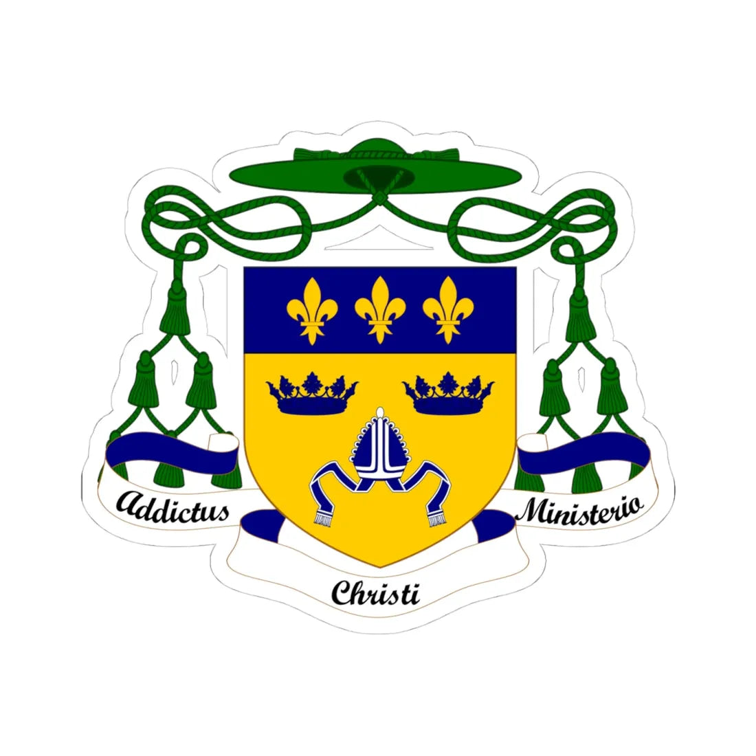 Coat of Arms of the Roman Catholic Diocese of East Anglia (England) (Coat of Arms) STICKER Vinyl Kiss-Cut Decal 4 Inch White - The Sticker Space