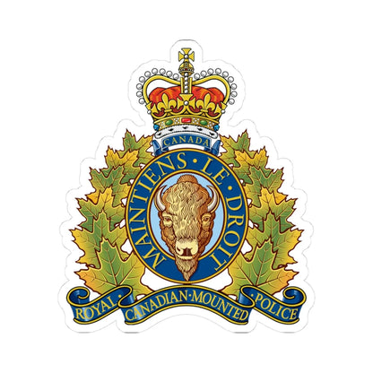 Coat of arms of the Royal Canadian Mounted Police (Canada) (Coat of Arms) STICKER Vinyl Kiss-Cut Decal 3 Inch White - The Sticker Space