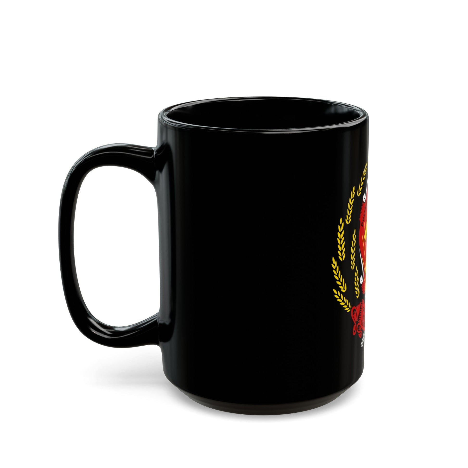 Coat of arms of the Russian Federation (1992-1993) - Black Coffee Mug-The Sticker Space