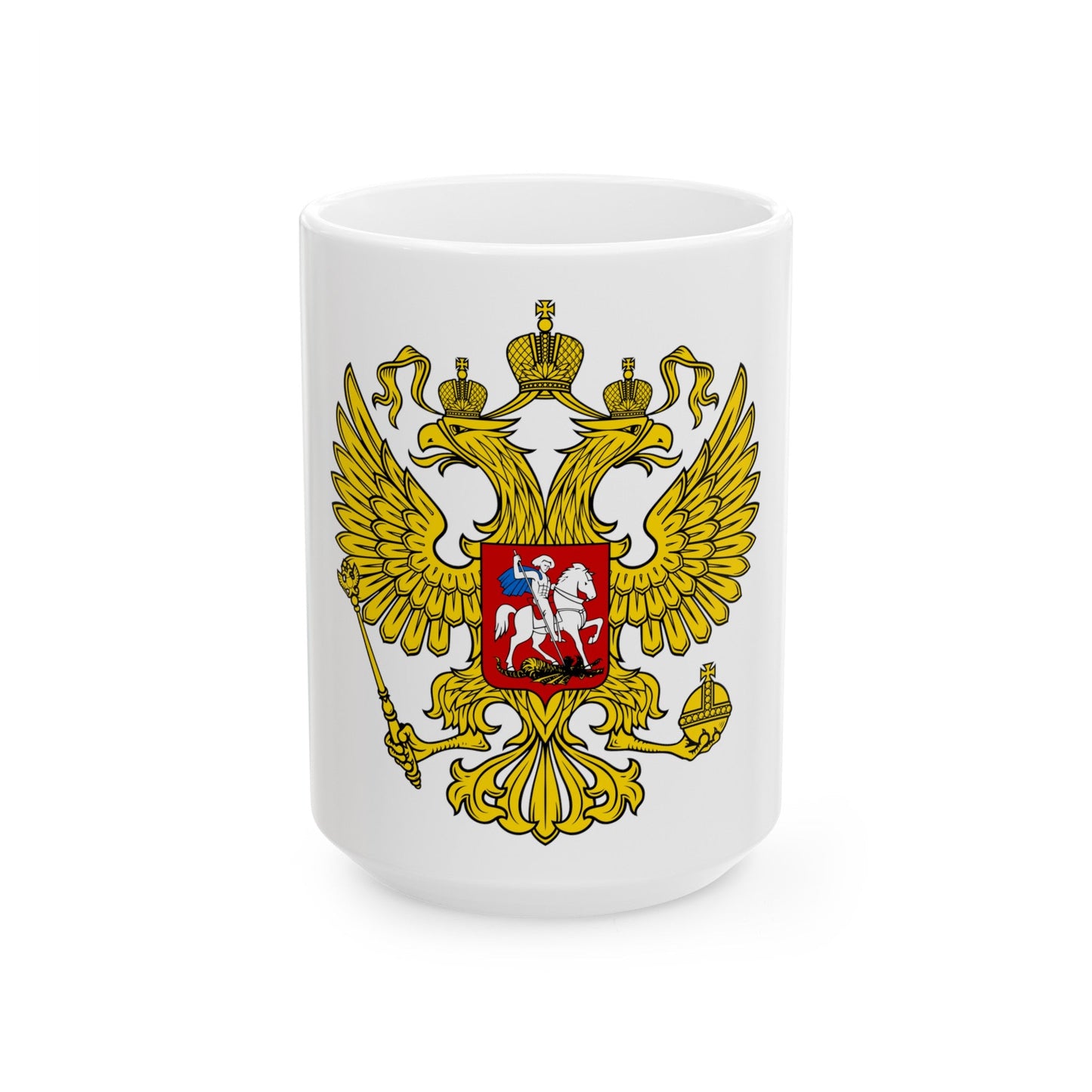 Coat of Arms of the Russian Federation 2 - White Coffee Mug-15oz-The Sticker Space