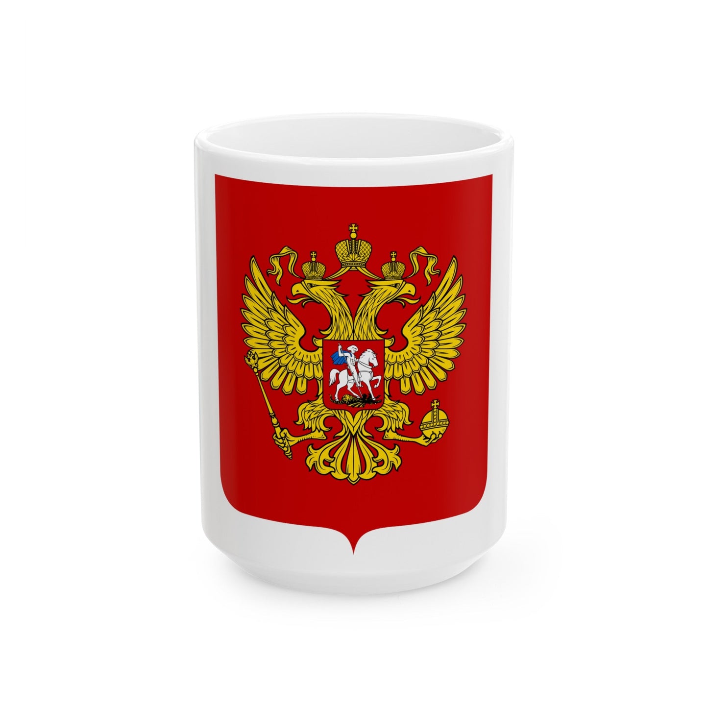 Coat of Arms of the Russian Federation - White Coffee Mug-15oz-The Sticker Space