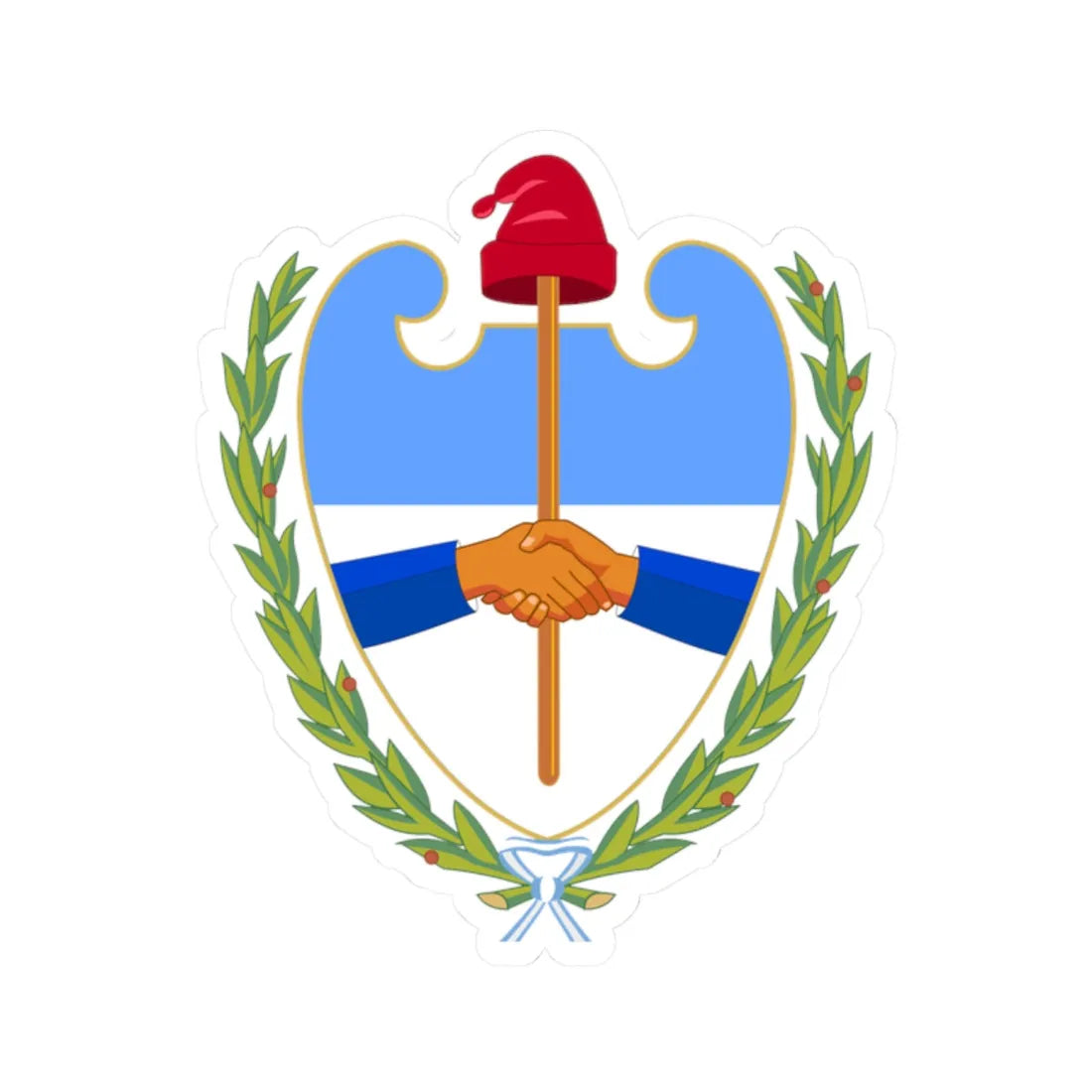 Coat of arms of the Santiago del Estero Province 1915-2005 (Argentina) (Coat of Arms) STICKER Vinyl Kiss-Cut Decal 2 Inch White - The Sticker Space