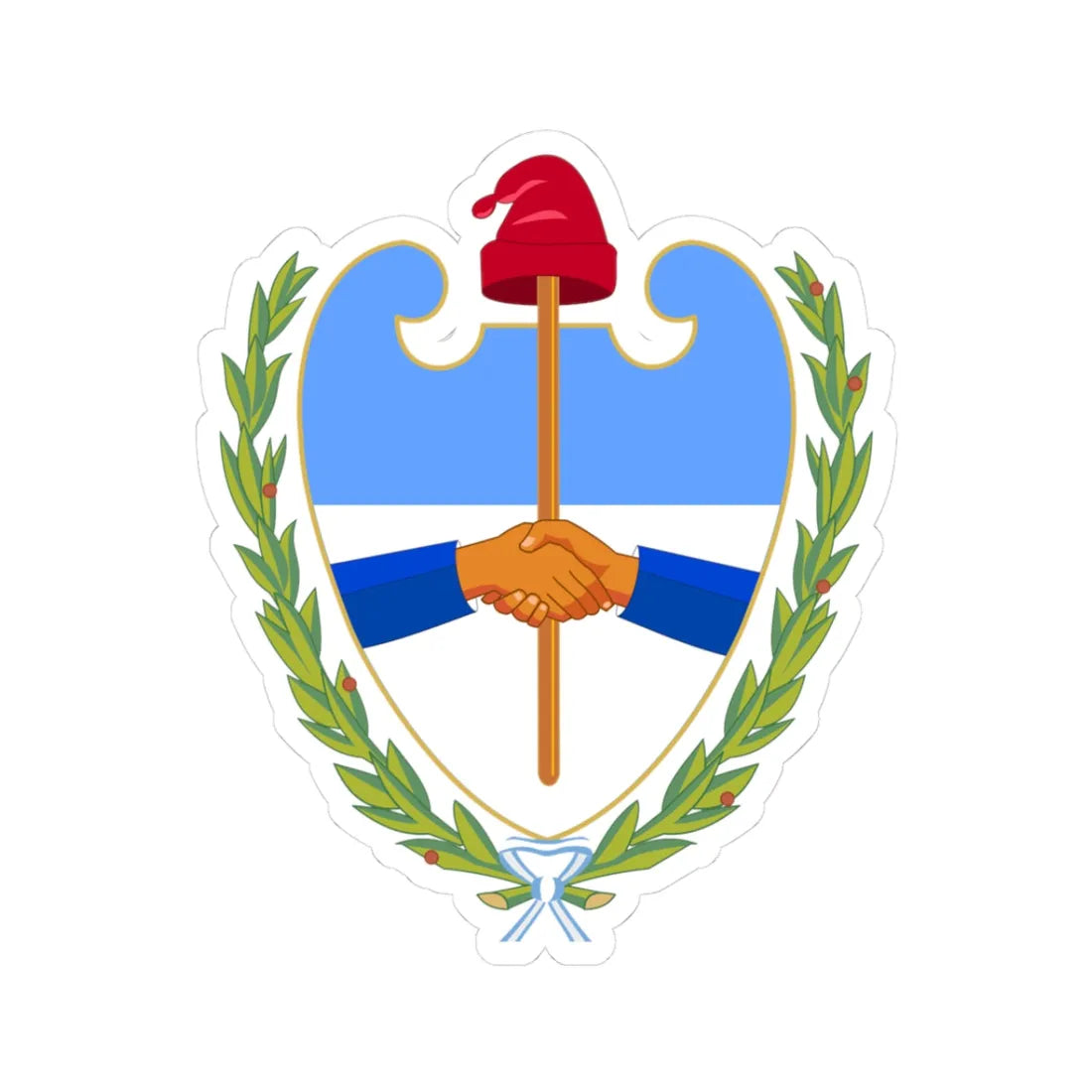 Coat of arms of the Santiago del Estero Province 1915-2005 (Argentina) (Coat of Arms) STICKER Vinyl Kiss-Cut Decal 3 Inch White - The Sticker Space