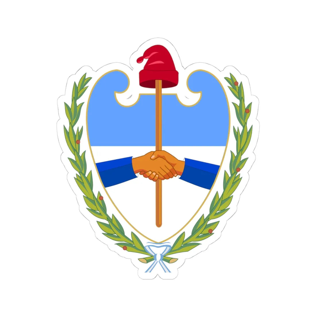 Coat of arms of the Santiago del Estero Province 1915-2005 (Argentina) (Coat of Arms) STICKER Vinyl Kiss-Cut Decal 4 Inch White - The Sticker Space