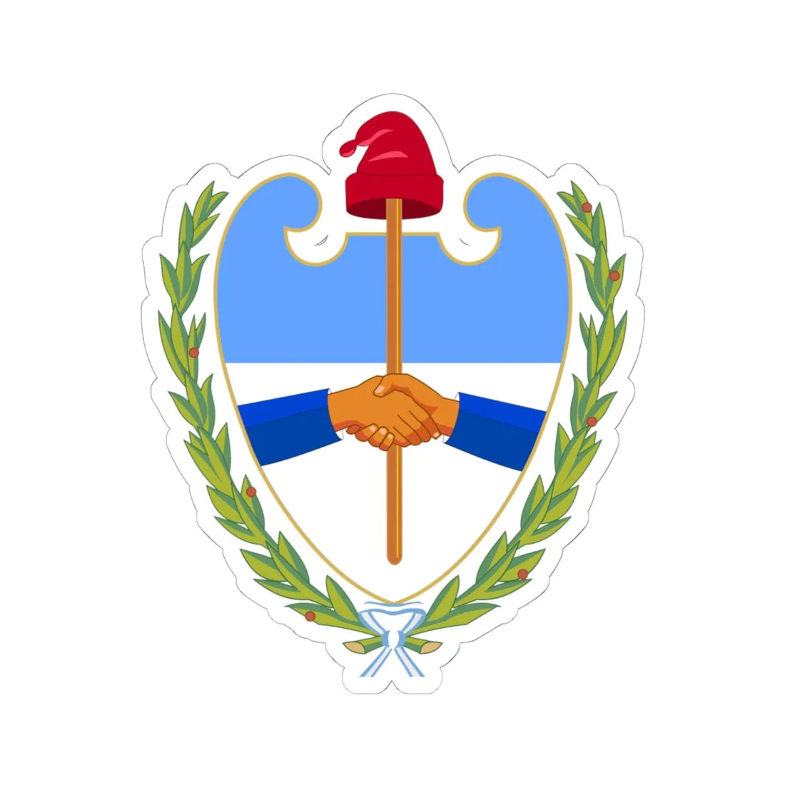 Coat of arms of the Santiago del Estero Province 1915-2005 (Argentina) (Coat of Arms) STICKER Vinyl Kiss-Cut Decal 6 Inch White - The Sticker Space