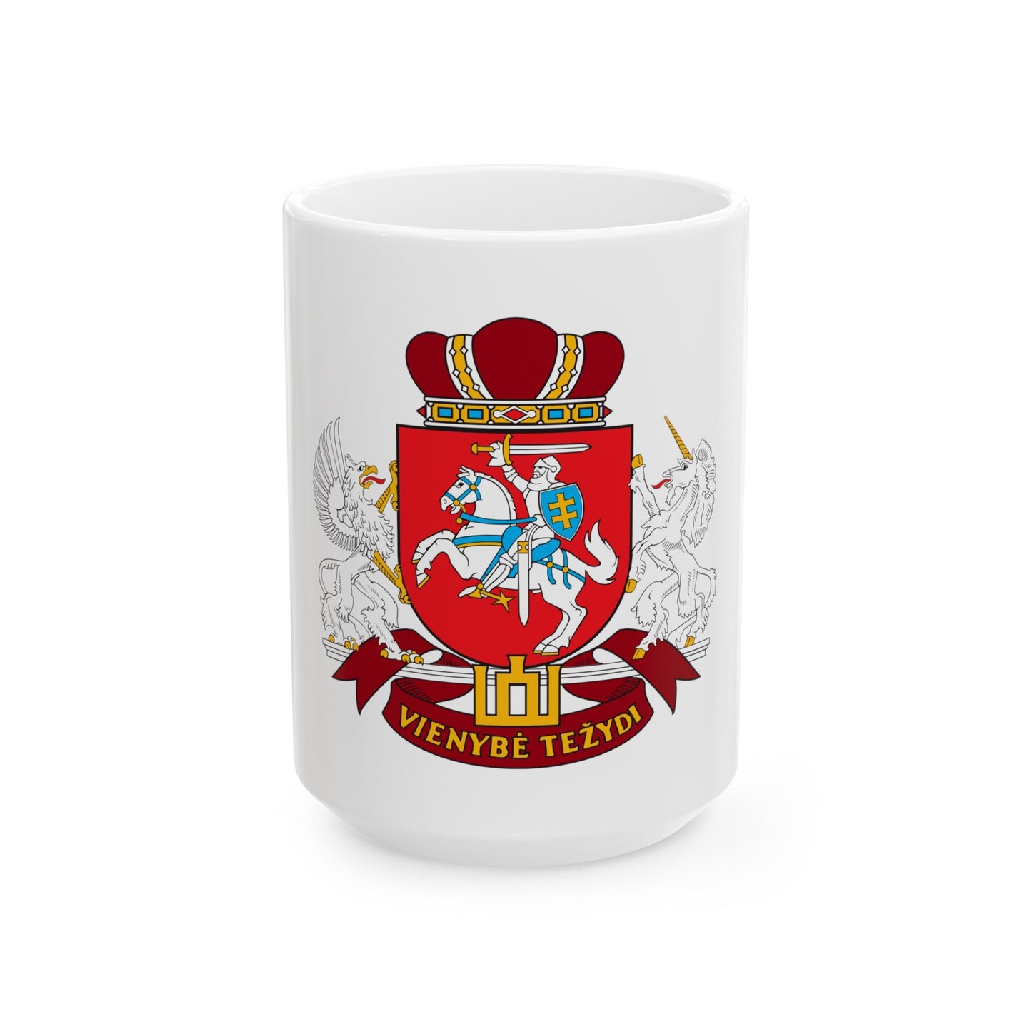 Coat of arms of the Seimas of Lithuania - White Coffee Mug-15oz-The Sticker Space