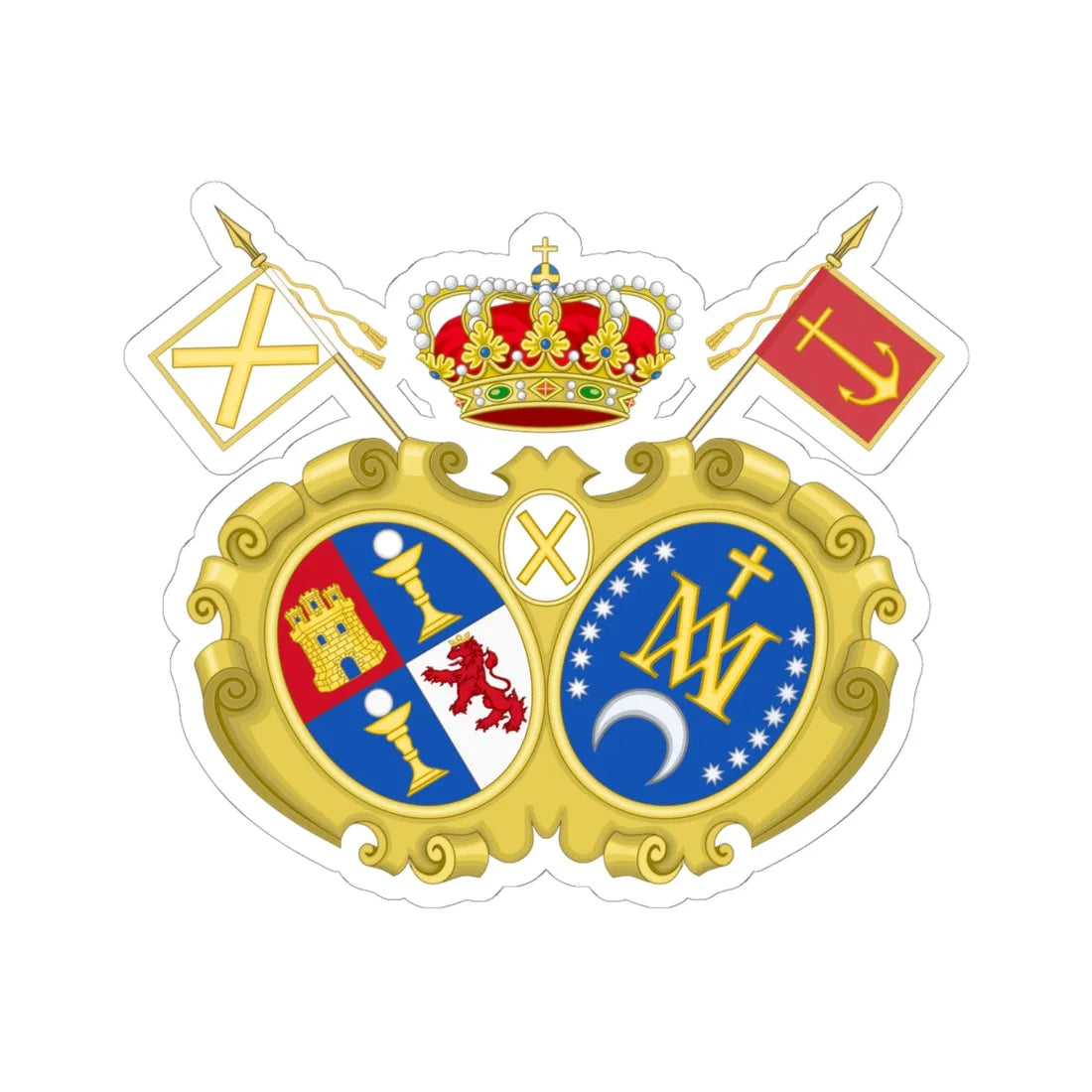 Coat of Arms of the Shrine of Covadonga (Spain) (Coat of Arms) STICKER Vinyl Kiss-Cut Decal - The Sticker Space