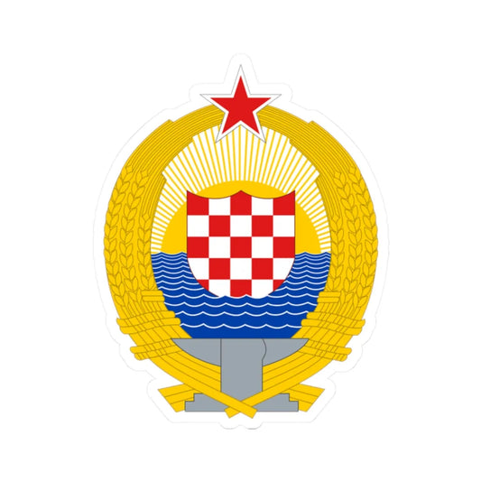 Coat of Arms of the Socialist Republic of Croatia (Yugoslavia) (Coat of Arms) STICKER Vinyl Kiss-Cut Decal 2 Inch White - The Sticker Space