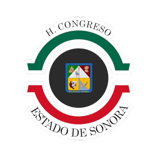 Coat of arms of the Sonora Congress (Mexico) (Coat of Arms) STICKER Vinyl Kiss-Cut Decal 2 Inch White - The Sticker Space