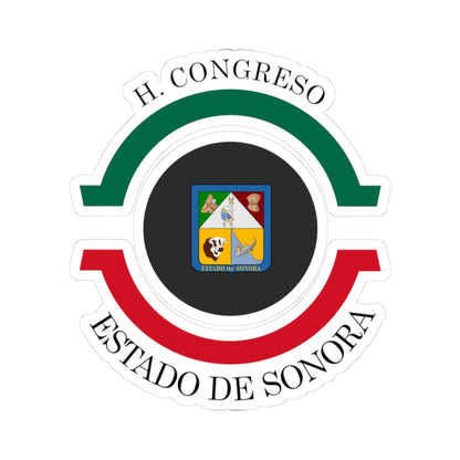Coat of arms of the Sonora Congress (Mexico) (Coat of Arms) STICKER Vinyl Kiss-Cut Decal 3 Inch White - The Sticker Space
