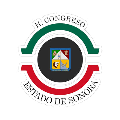 Coat of arms of the Sonora Congress (Mexico) (Coat of Arms) STICKER Vinyl Kiss-Cut Decal 4 Inch White - The Sticker Space