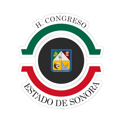 Coat of arms of the Sonora Congress (Mexico) (Coat of Arms) STICKER Vinyl Kiss-Cut Decal 6 Inch White - The Sticker Space