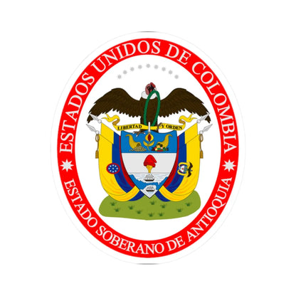 Coat of arms of the Sovereign State of Antioquia (Colombia) (Coat of Arms) STICKER Vinyl Kiss-Cut Decal 2 Inch White - The Sticker Space