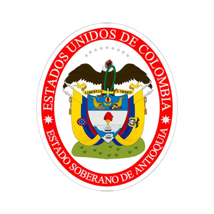 Coat of arms of the Sovereign State of Antioquia (Colombia) (Coat of Arms) STICKER Vinyl Kiss-Cut Decal 6 Inch White - The Sticker Space