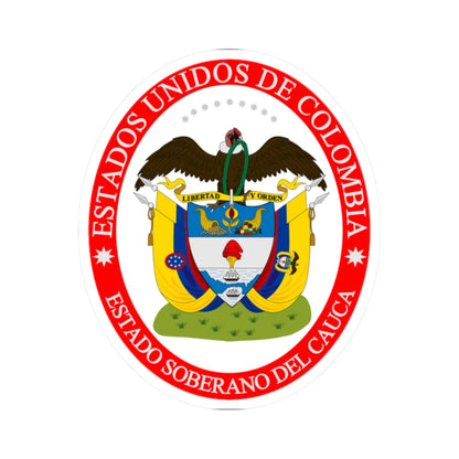 Coat of arms of the Sovereign State of Cauca (Colombia) (Coat of Arms) STICKER Vinyl Kiss-Cut Decal 2 Inch White - The Sticker Space