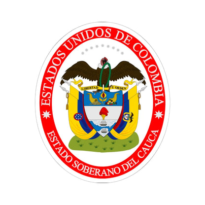 Coat of arms of the Sovereign State of Cauca (Colombia) (Coat of Arms) STICKER Vinyl Kiss-Cut Decal 6 Inch White - The Sticker Space