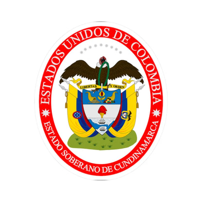 Coat of arms of the Sovereign State of Cundinamarca (Colombia) (Coat of Arms) STICKER Vinyl Kiss-Cut Decal 2 Inch White - The Sticker Space
