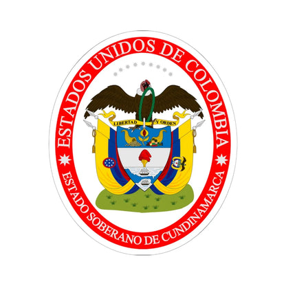 Coat of arms of the Sovereign State of Cundinamarca (Colombia) (Coat of Arms) STICKER Vinyl Kiss-Cut Decal 6 Inch White - The Sticker Space