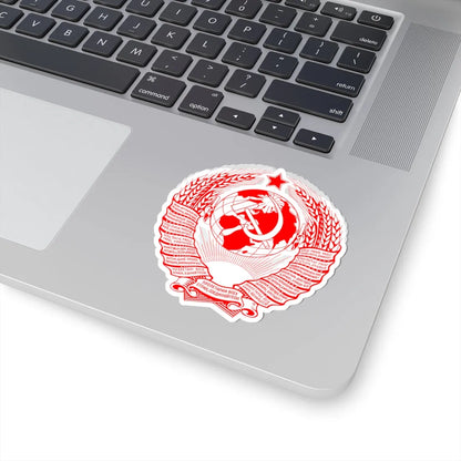 Coat of arms of the Soviet Union all red (Soviet Union) (Coat of Arms) STICKER Vinyl Kiss-Cut Decal - The Sticker Space