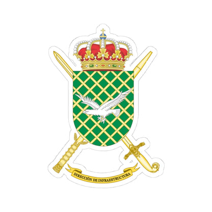 Coat of Arms of the Spanish Amy Infrastructures Direction (Spain) (Coat of Arms) STICKER Vinyl Kiss-Cut Decal 4 Inch White - The Sticker Space