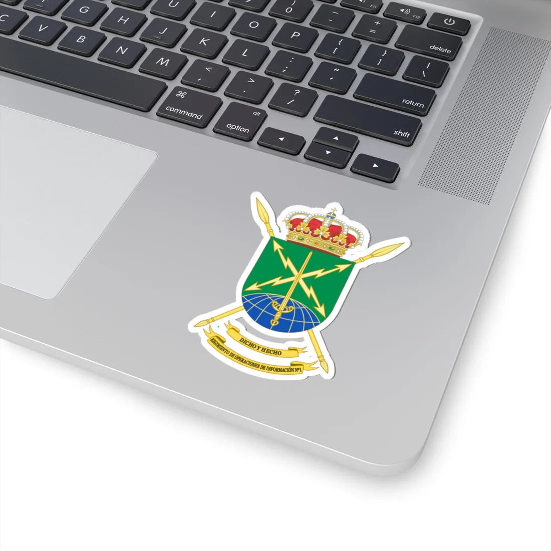 Coat of Arms of the Spanish Army 1st Information Operations Regiment (Spain) (Coat of Arms) STICKER Vinyl Kiss-Cut Decal - The Sticker Space