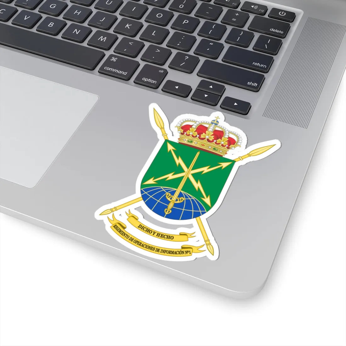 Coat of Arms of the Spanish Army 1st Information Operations Regiment (Spain) (Coat of Arms) STICKER Vinyl Kiss-Cut Decal - The Sticker Space