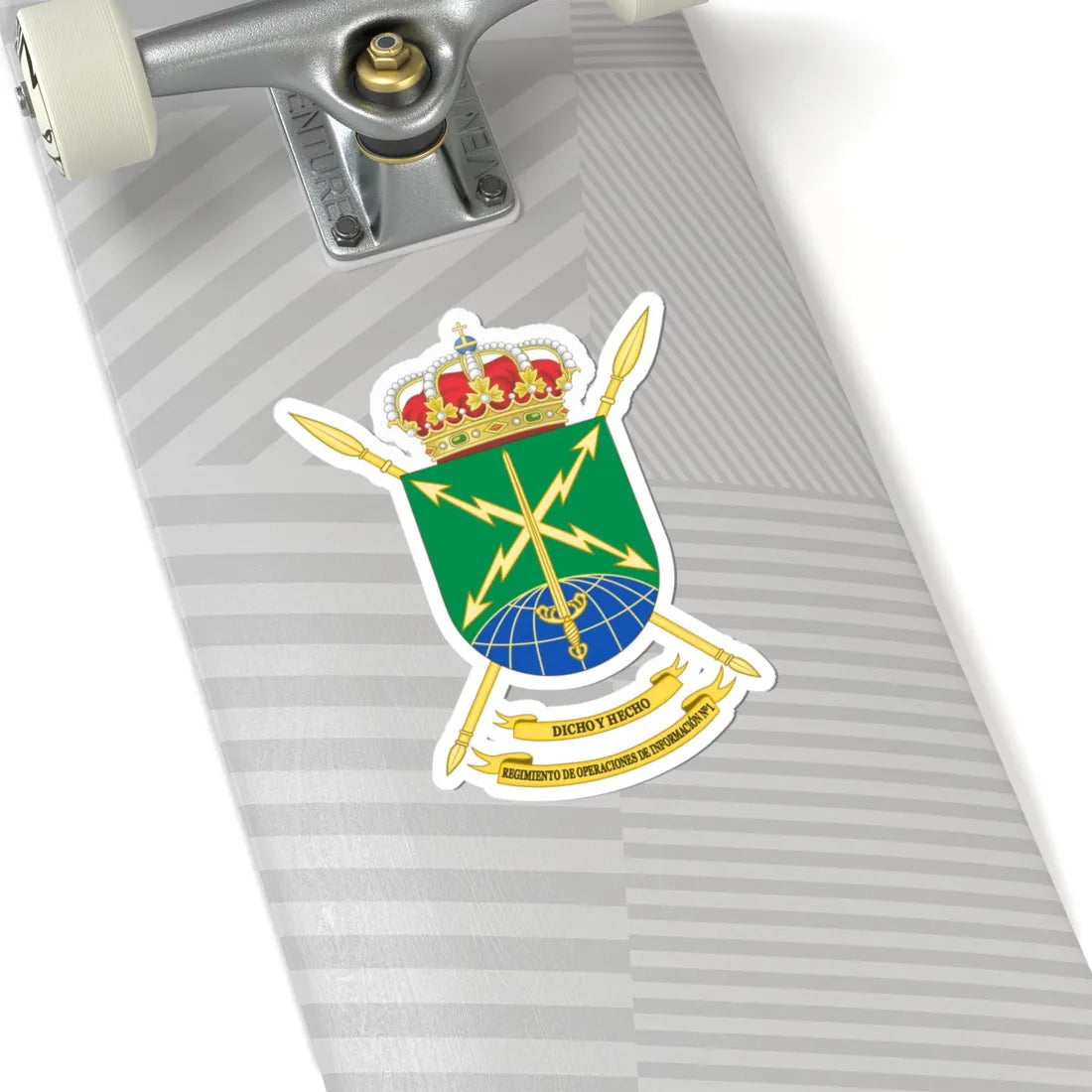 Coat of Arms of the Spanish Army 1st Information Operations Regiment (Spain) (Coat of Arms) STICKER Vinyl Kiss-Cut Decal - The Sticker Space