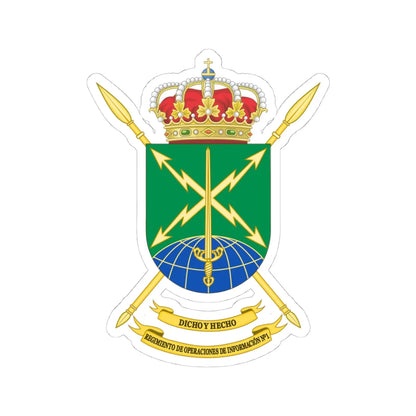 Coat of Arms of the Spanish Army 1st Information Operations Regiment (Spain) (Coat of Arms) STICKER Vinyl Kiss-Cut Decal - The Sticker Space