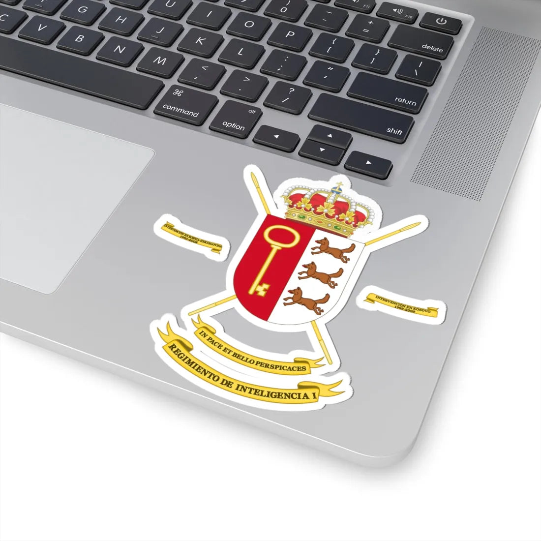 Coat of Arms of the Spanish Army 1st Intelligence Regiment (Spain) (Coat of Arms) STICKER Vinyl Kiss-Cut Decal - The Sticker Space