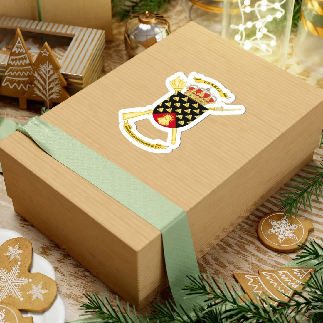 Coat of Arms of the Spanish Army 811th Munitions Battery (Spain) (Coat of Arms) STICKER Vinyl Kiss-Cut Decal - The Sticker Space